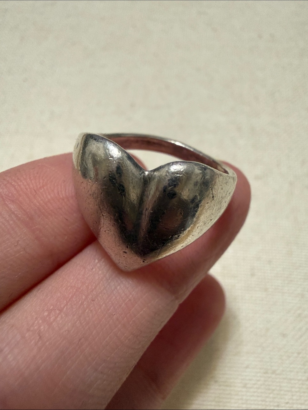 Sterling Silver 925 Heart Dome Ring size 7.25 - Picture 12 of 13